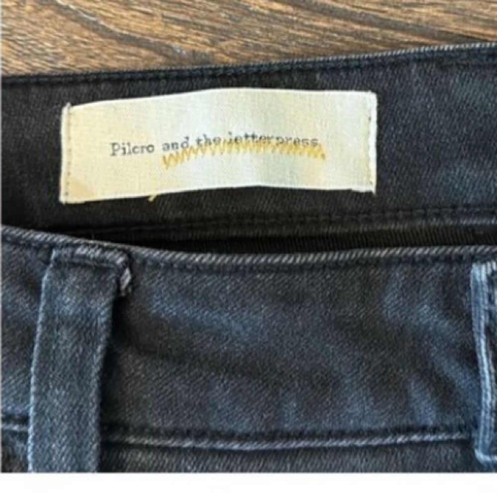 Anthropology Pilcro Script High Rise Embellished Skinny Jeans Black Boho Beaded - Picture 14 of 16